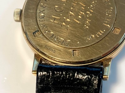 Lot 1440 - A gentlemen's 9ct gold Eterna mechanical strap watch