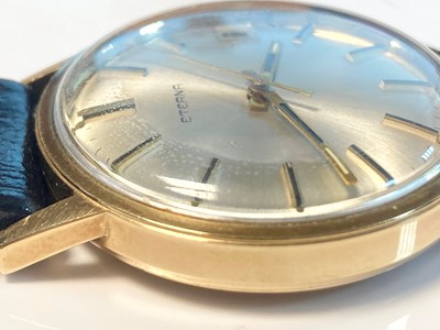 Lot 1440 - A gentlemen's 9ct gold Eterna mechanical strap watch