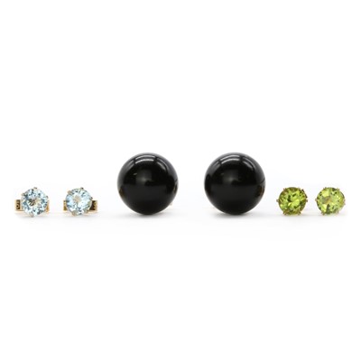 Lot 229 - Three pairs of stud earrings