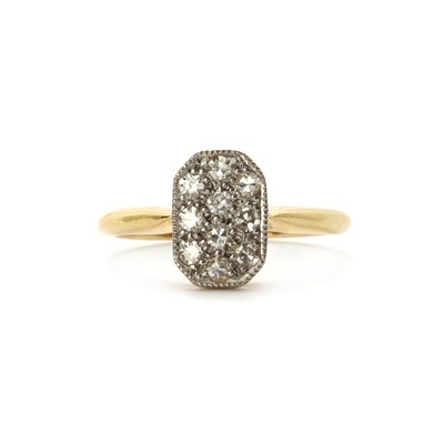 Lot 1014 - An early 20th century gold diamond cluster ring