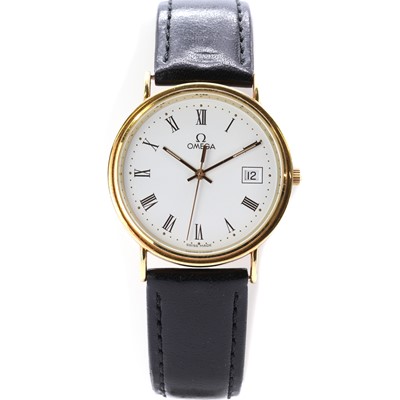 Lot 1444 - A gentlemen's 18ct gold Omega 'De Ville Jubilee' quartz strap watch