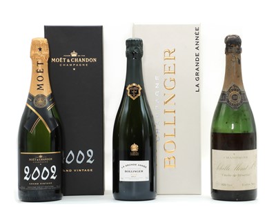 Lot 6 - Bollinger, Ay, La Grande Annee, 2000 (1) and two various others