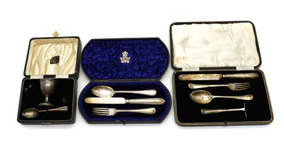 Lot 10 - A cased silver christening set