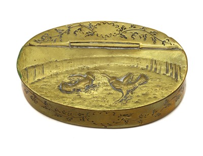 Lot 300 - A brass tobacco box and cover