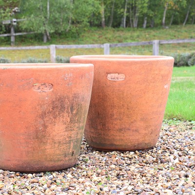 Lot 311 - A pair of large terracotta planters