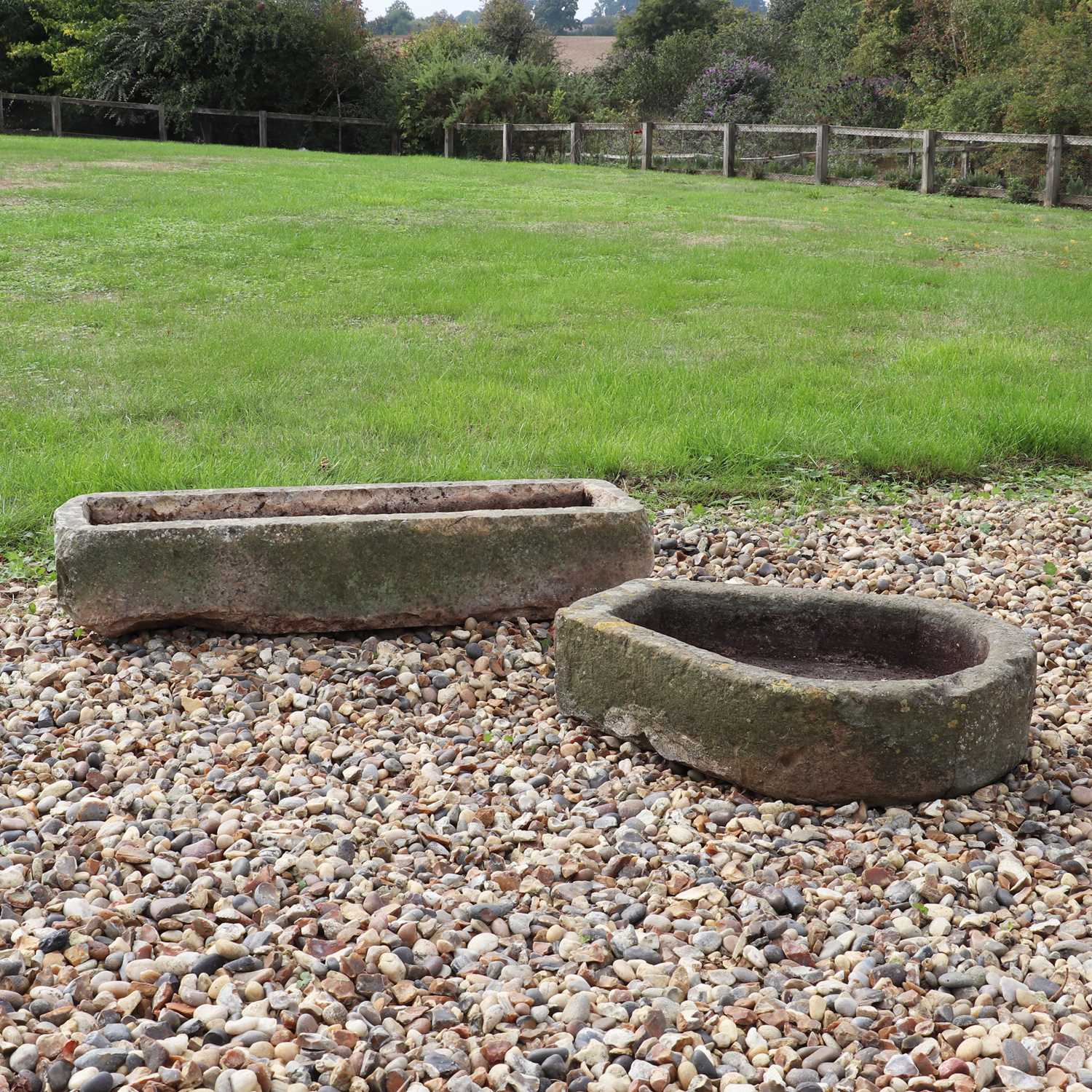 Lot 300 - Two stone troughs