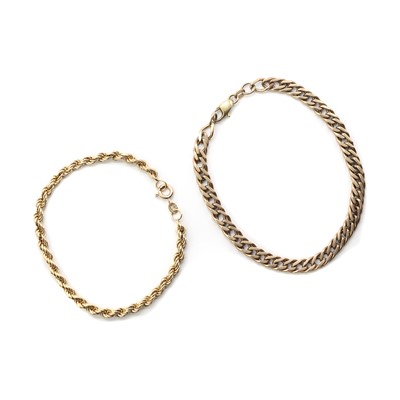 Lot 239 - Two gold bracelets