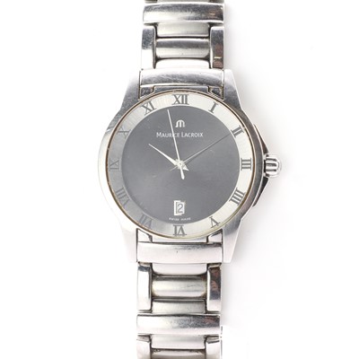 Lot 344 - A stainless steel Maurice Lacroix 'Miros' quartz bracelet watch