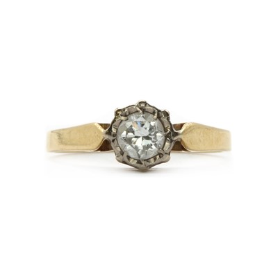 Lot 1120 - A gold single stone diamond ring