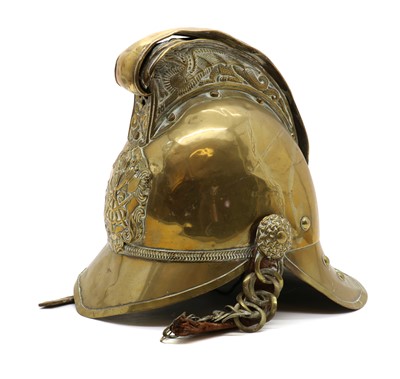 Lot 284 - A Merryweather pattern brass fireman's helmet