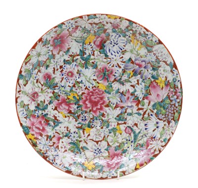 Lot 208 - A Chinese famille rose porcelain charger