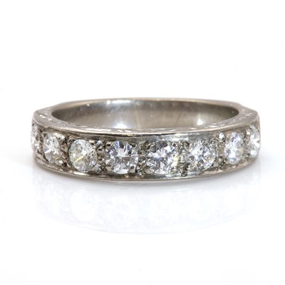 Lot 363 - A white gold diamond half eternity ring