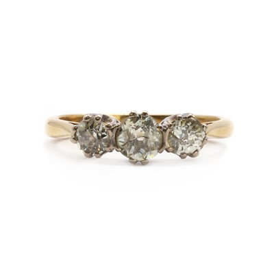 Lot 61 - An 18ct gold three stone diamond ring