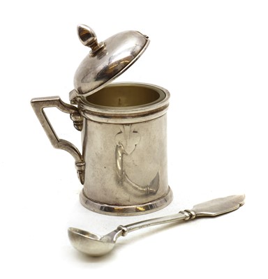 Lot 14A - A Cartier silver mustard pot and spoon