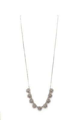 Lot 93 - A silver diamond set necklace