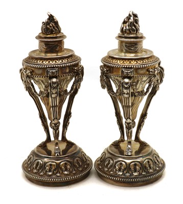 Lot 27 - A pair of silver cassolettes