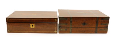 Lot 328 - A mahogany and brass inlaid box