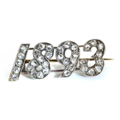 Lot 57 - A late Victorian diamond set '1893' brooch