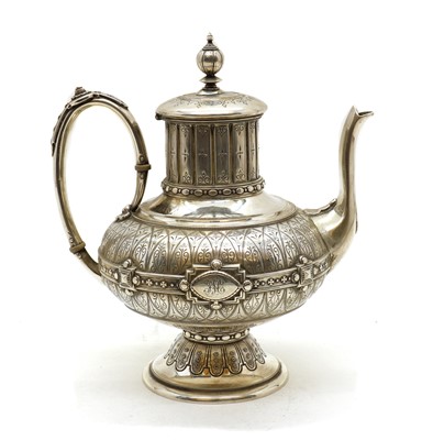 Lot 25 - A German silver teapot