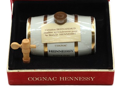 Lot 296 - Hennessy Napoleon Cognac in Limoges porcelain barrel decanter, Creation Bernardaud (1)