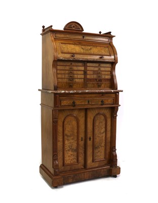 Lot 504 - A German walnut dentist's or collector's cabinet