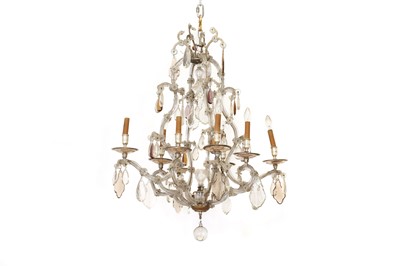 Lot 535 - A glass six-branch chandelier