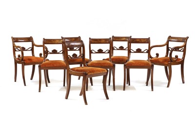 Lot 571 - A set of eight Regency mahogany bar back dining chairs