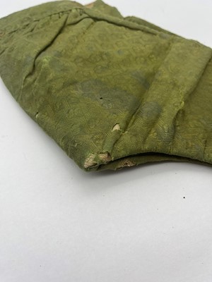 Lot 3 - A pair of green silk brocaded trousers