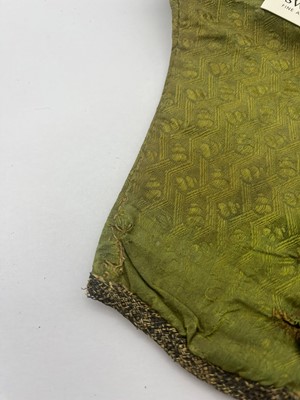 Lot 3 - A pair of green silk brocaded trousers