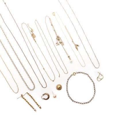 Lot 277 - A collection of gold jewellery