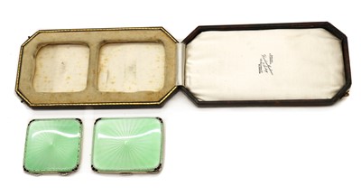 Lot 61 - A cased silver compact and cigarette case