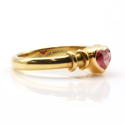 Lot 311 - An 18ct gold single stone ruby ring, by Theo Fennell