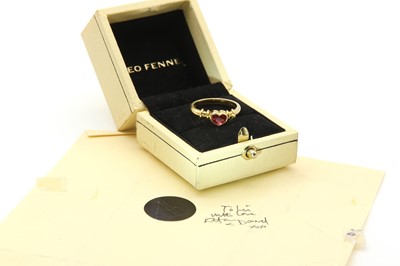 Lot 311 - An 18ct gold single stone ruby ring, by Theo Fennell