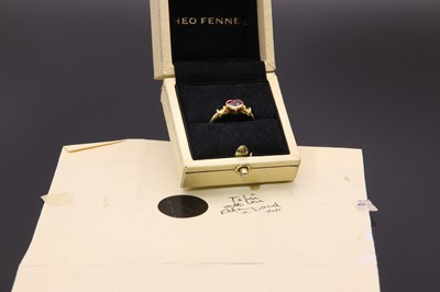 Lot 311 - An 18ct gold single stone ruby ring, by Theo Fennell