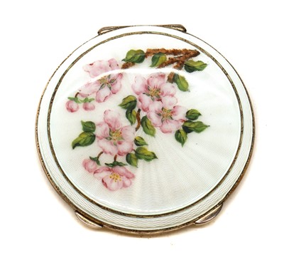 Lot 66 - An enamelled silver compact