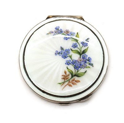 Lot 52 - An enamelled silver compact