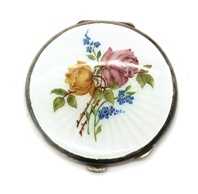 Lot 72 - An enamelled silver compact
