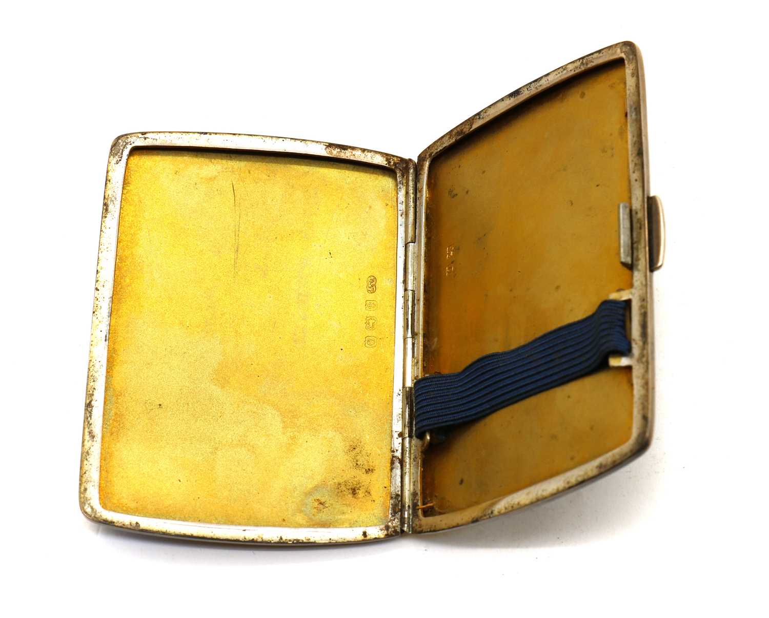 Lot 74 - An Art Deco enamelled silver cigarette case,