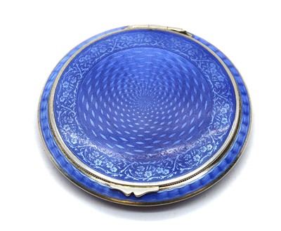Lot 87 - An enamelled silver compact