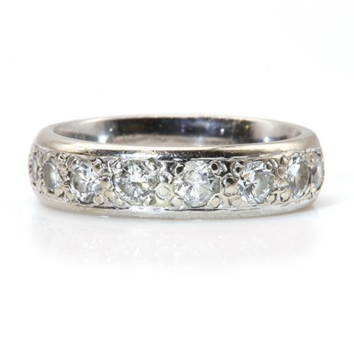 Lot 362 - An 18ct white gold diamond half eternity ring