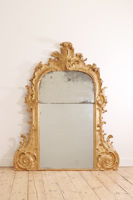 Lot 142 - A Louis XV carved giltwood overmantel mirror