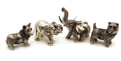 Lot 112 - A collection of novelty silver figurines