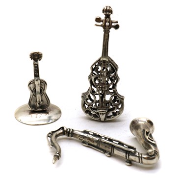 Lot 35 - A collection of novelty silver instruments