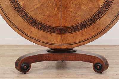 Lot 100 - A Regency pollard oak, yew and ebony centre table attributed to George Bullock