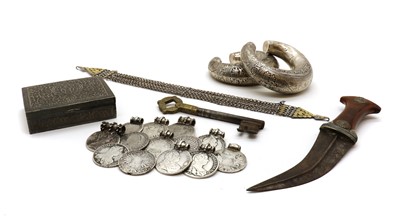 Lot 21 - A collection of Eastern silver items