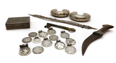 Lot 21 - A collection of Eastern silver items
