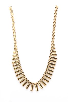 Lot 1086 - A 9ct gold 'Cleopatra' style fringe necklace