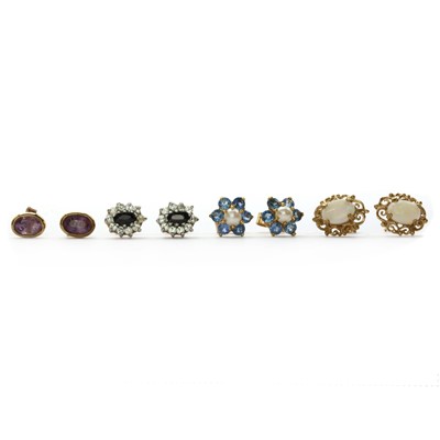 Lot 230 - Four pairs of gold stud earrings