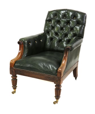 Lot 367 - A George IV walnut library chair