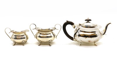Lot 91 - A silver three-piece tea service